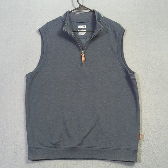 Duluth Trading Co Loophole Vest Men's L Blue 1/4 Zip Outdoor Preppy - Picture 2 of 9